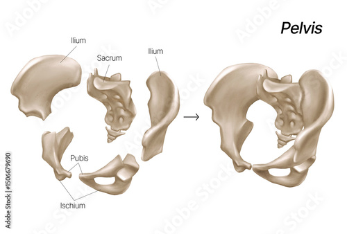 Anatomical Illustration of the Human Pelvis