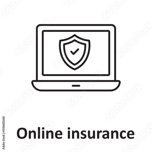 Online insurance :Vector Icon which can easily modify or edit