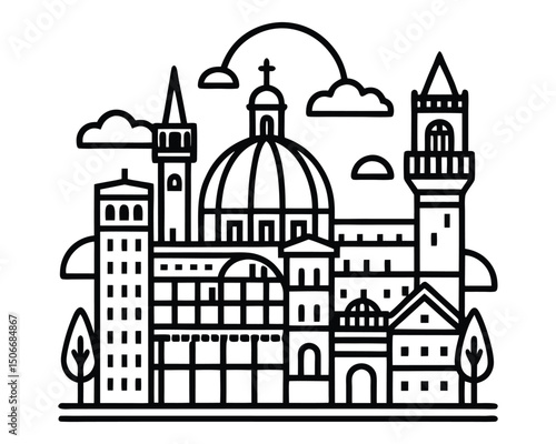Florence Skyline with Duomo and Ponte Vecchio