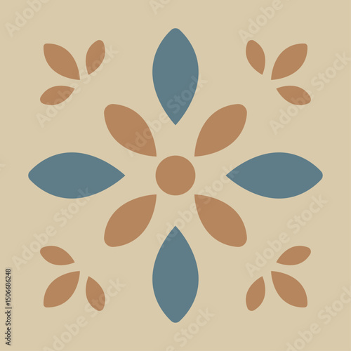 Vintage Geometric Floral Tile Pattern – Mediterranean Style Decorative Tiles