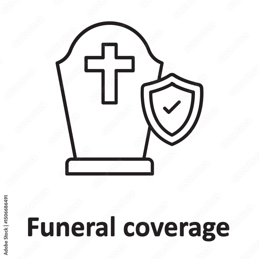 Obraz premium Funeral coverage :Vector Icon which can easily modify or edit