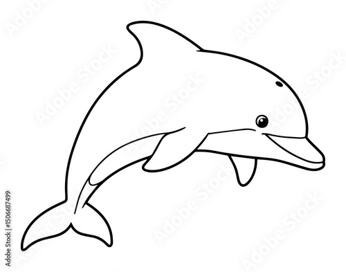 smiling cartoon dolphin child style drawing
