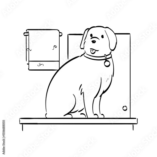 Hand Drawn Pet Veterinary Outlined Illustration