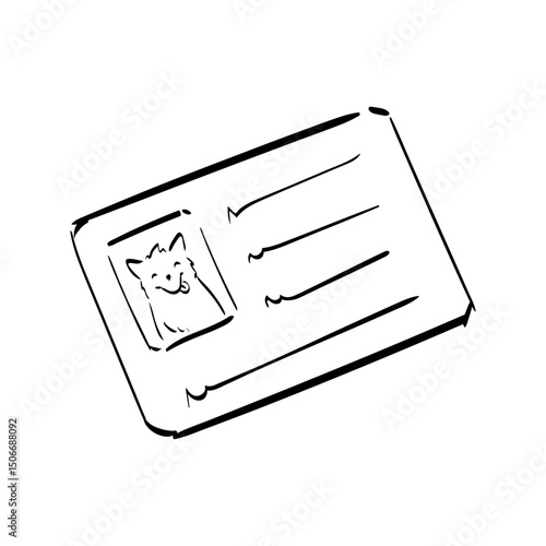 Hand Drawn Pet Veterinary Outlined Illustration