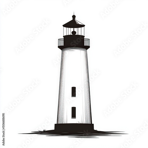 lighthouse silhouette , bla...