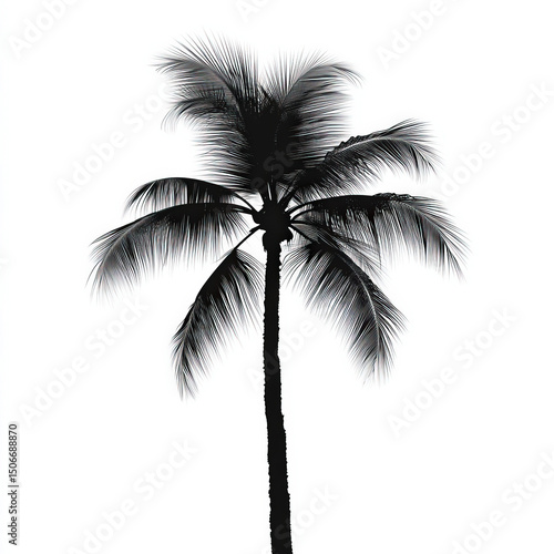 palm tree silhouette , blac...