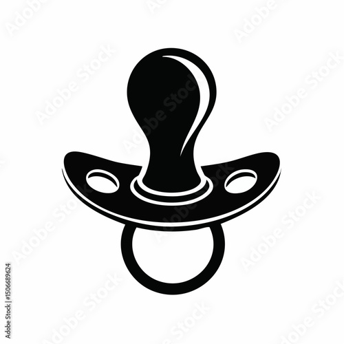 Pacifier Silhouette – Baby Soother Icon Vector