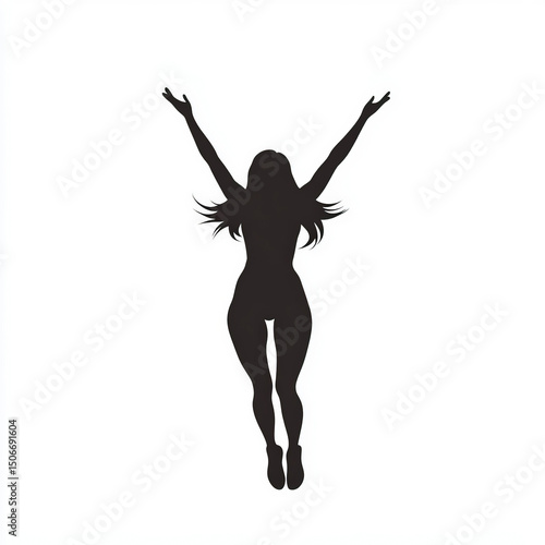 excited silhouette , black ...