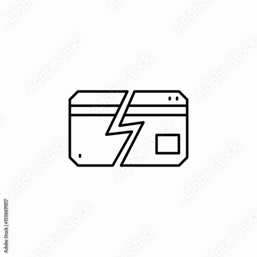 bank card cancellation icon sign vector