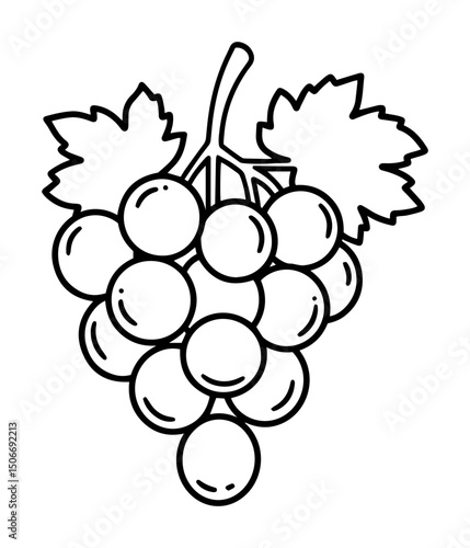grape bunch outline - fruit symbol for eucharist or harvest