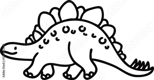 유치원 스테고사우르스 공룡 라인드로잉 캐릭터 색칠공부 (dinosaur character line drawing coloring)