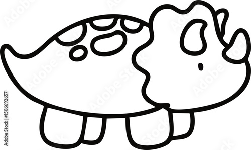 유치원 트리케라톱스 공룡 라인드로잉 캐릭터 색칠공부 (dinosaur character line drawing coloring)