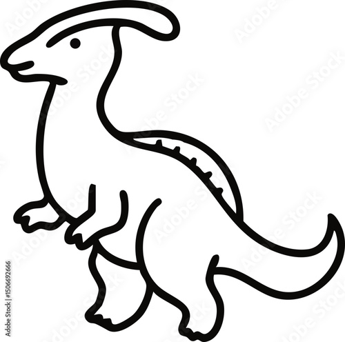 유치원 파라사우롤로푸스 공룡 라인드로잉 캐릭터 색칠공부 (dinosaur character line drawing coloring)