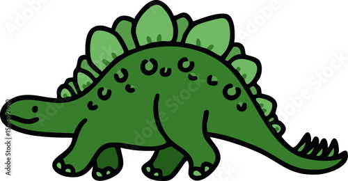 스테고사우르스 공룡 라인드로잉 캐릭터 (dinosaur character line drawing)