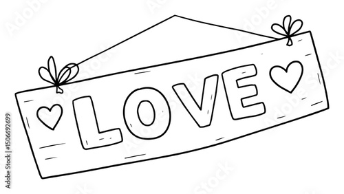 love sign outline - romantic holiday message board vector