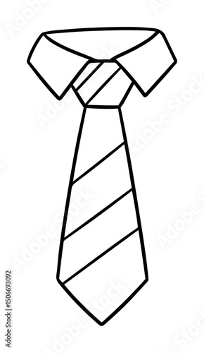 wedding tie outline - groom formal neckwear vector