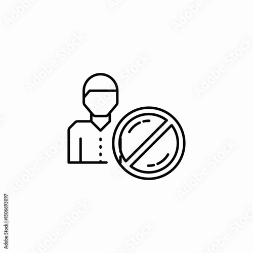 candidate male denied icon sign vector