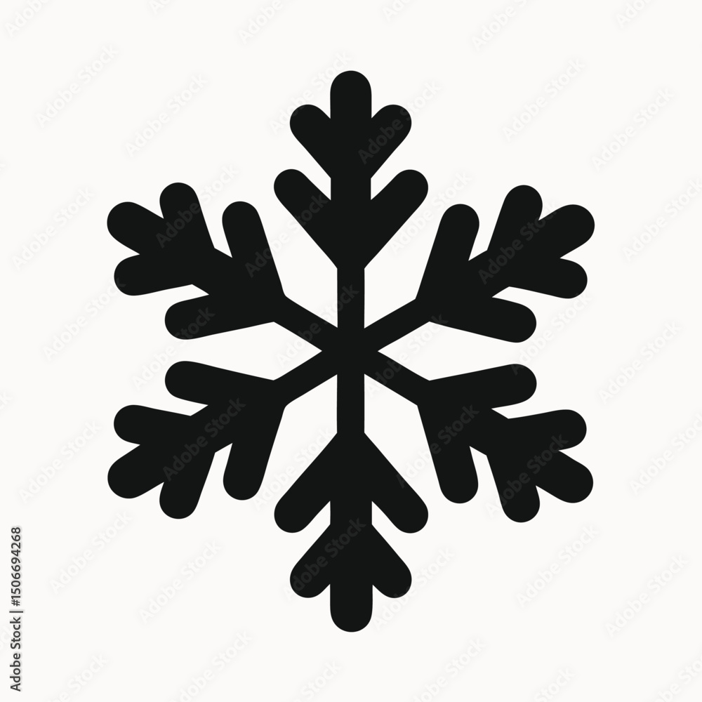 Elegant Black Snowflake Icon Winter Design Element for Holiday Projects Elegant Black Snowflake Icon Winter Design Element for Holiday Projects