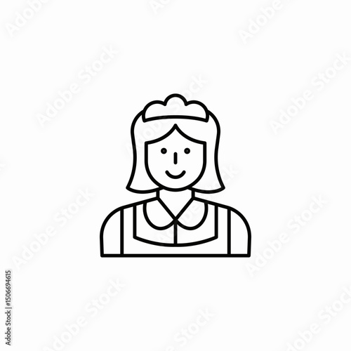 female maid icon sign vector