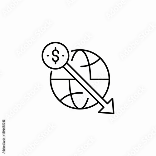 global financial recession icon sign vector
