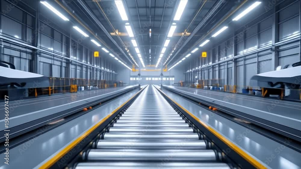 Modern Industrial Facility With Conveyor Belts Modern Industrial Facility With Conveyor Belts