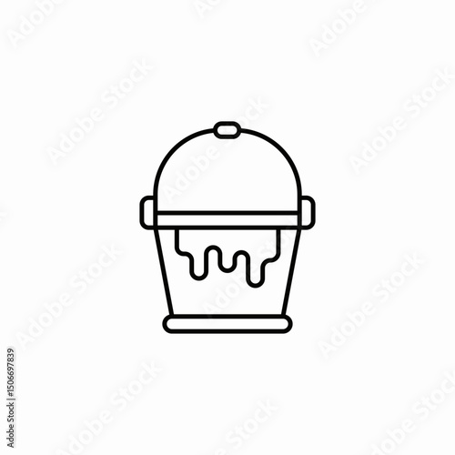 paint bucket used icon sign vector