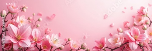 Soft pink heritage floral scene, pastel accents , aesthetic, tender