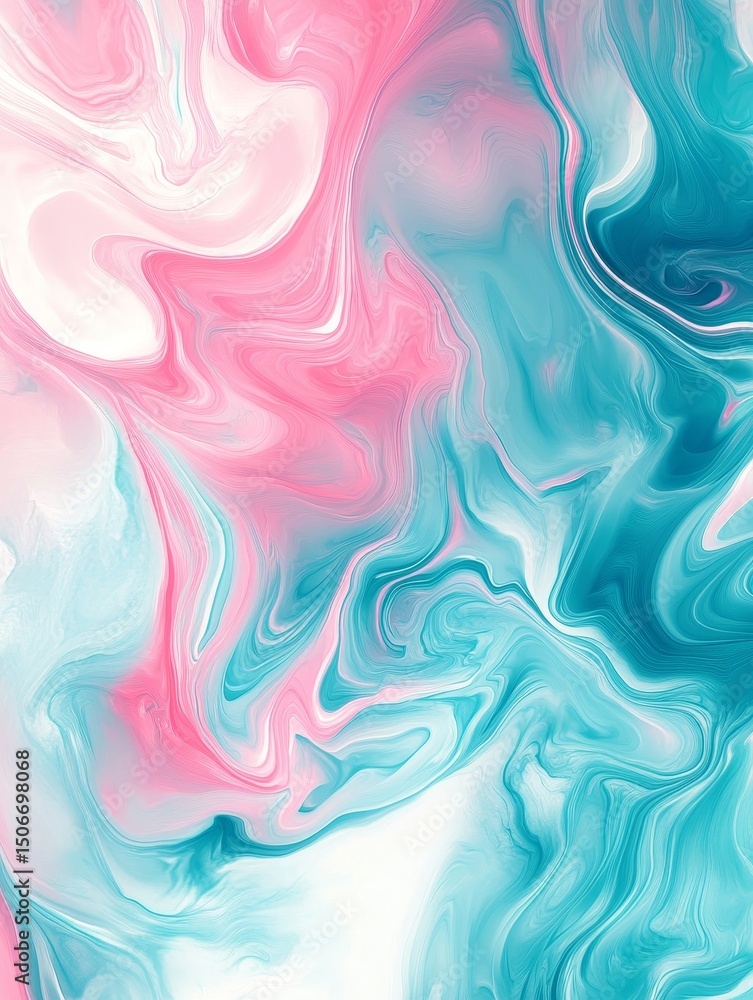 Fototapeta premium Abstract Fluid Art: A Mesmerizing Dance of Pink and Blue - Modern Texture Background for Creative Designs and Artistic Expression (147 characters)