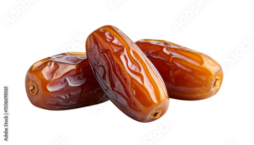 three date fruit  isolated on solid white background Png format