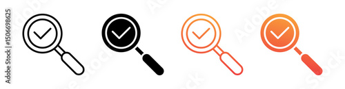 Verification Multi Style Icon Set Vector 
