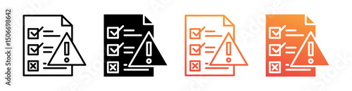 Risk Multi Style Icon Set Vector 