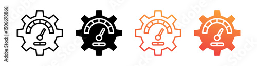 Performance Multi Style Icon Set Vector 
