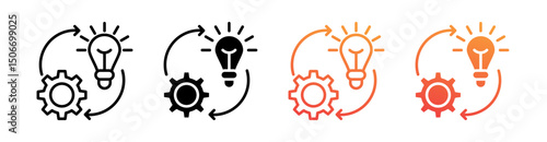 Implementation Multi Style Icon Set Vector 