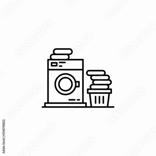 washing machine clothes icon sign vector