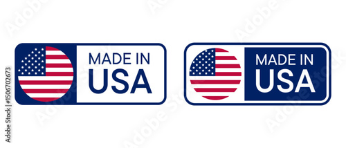 Made in USA vector icon sen. Made in America badges and emblems