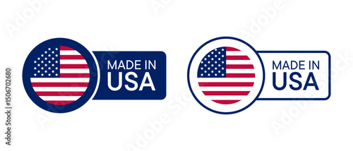 Made in USA vector icon sen. Made in America badges and emblems