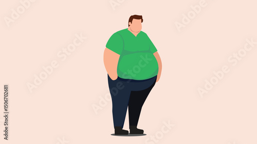 fat man vector illustration