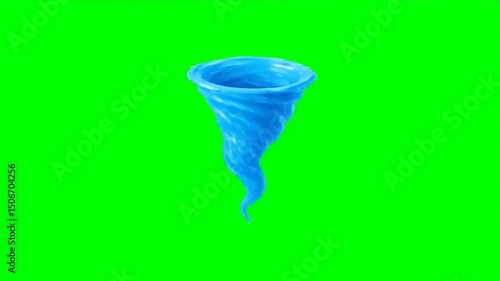 Wallpaper Mural Blue liquid tornado spinning on green screen background, generative AI Torontodigital.ca