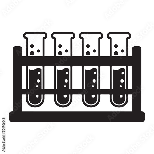 Medical test tube icon vector illustration and symbol design set