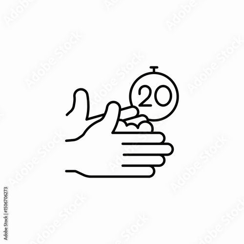 20 seconds handwash icon sign vector