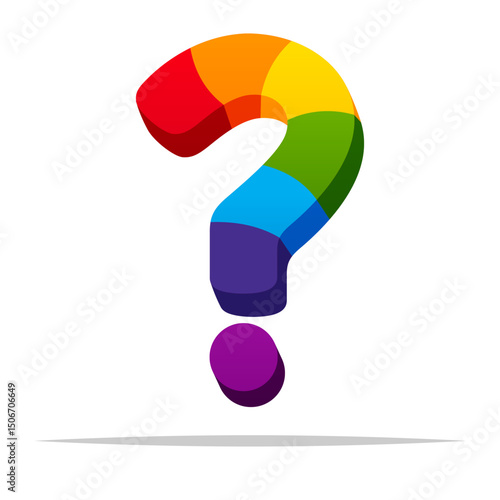 Rainbow question mark vector isolated illustration