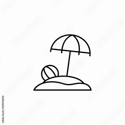 beach umbrella icon sign vector