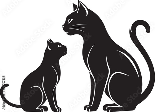 cat logo, cat icon sets, cat tattoo design,cat vector black kitten icon neko calico pet character cartoon symbol tattoo stamp scarf illustration design.