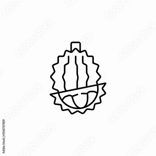 durian fruit exotic icon sign vector