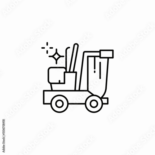 floor scrubber icon sign vector