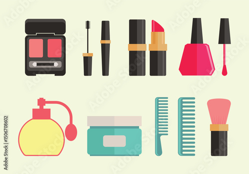 Beauty clinic spa salon wellness icons set