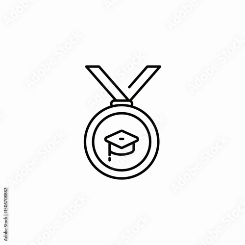 graduate medal icon sign vector
