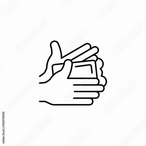 hand washing soap icon sign vector