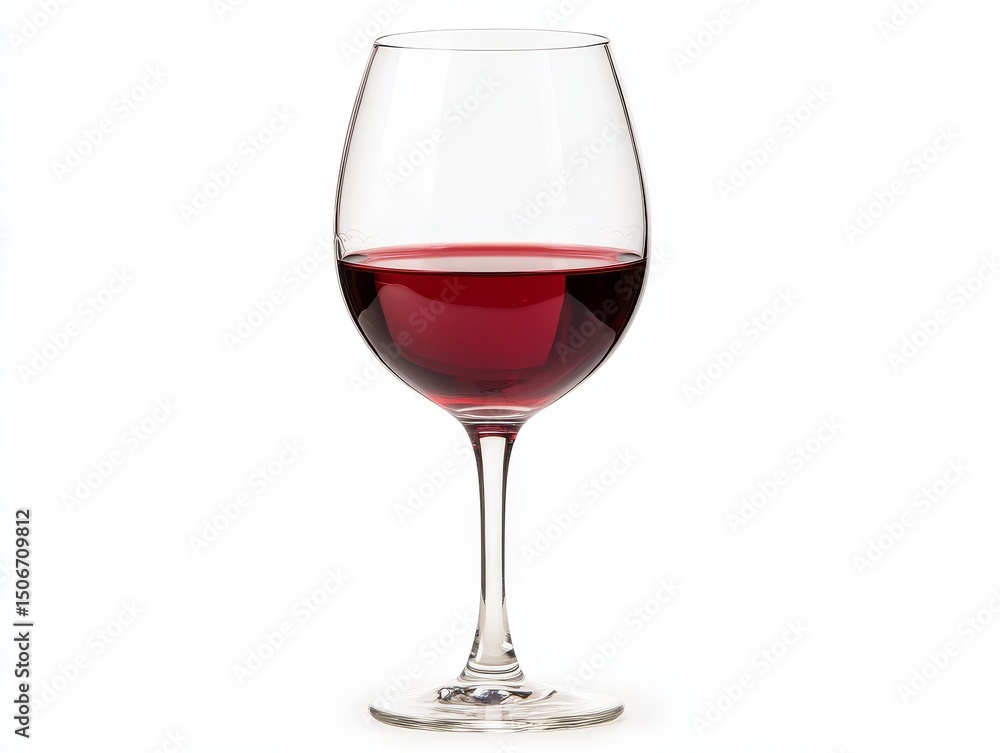 Exquisite Red Wine Still Life: A Transparent Glass of Rich Cabernet Sauvignon, Merlot, or Chardonnay on a Pure White Background in a Studio Shot Exquisite Red Wine Still Life: A Transparent Glass of Rich Cabernet Sauvignon, Merlot, or Chardonnay on a Pure White Background in a Studio Shot