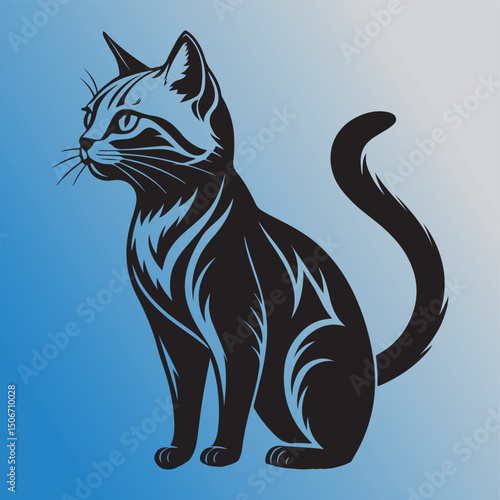 cat logo, cat icon sets, cat tattoo design,cat vector black kitten icon neko calico pet character cartoon symbol tattoo stamp scarf illustration design.